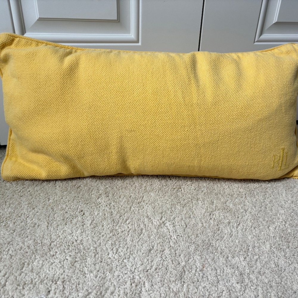 Ralph Lauren yellow oblong pillow cover - Picture 5 of 11